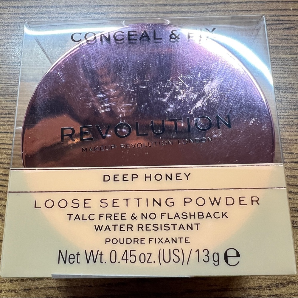 Makeup Revolution Deep Honey Loose Setting Powder Talc Free No Flashback